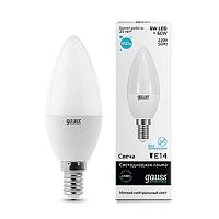 Лампа светодиодная Gauss Elementary С37 Свеча E14 220В 6Вт 540Лм 4100К 37х98мм картинка 